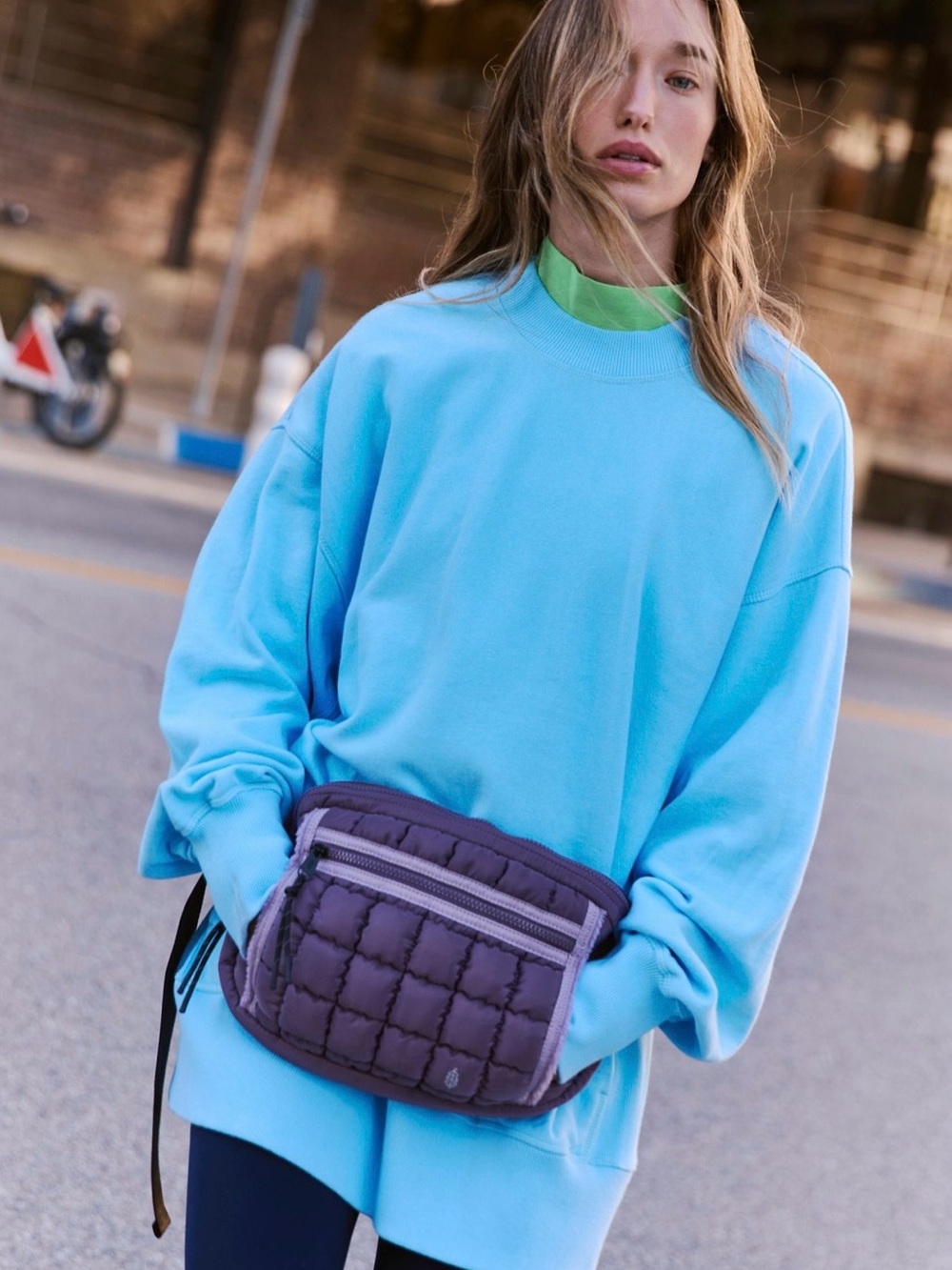 NWT Free People Movement Quilted Muff Sling Bag
